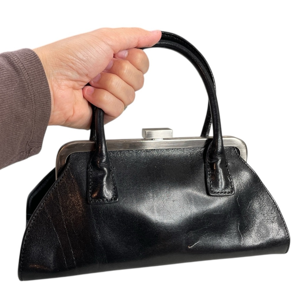 HOBO Black Leather Small Frame Doctor's Bag Satchel Purse Handbag - Picture 9 of 16